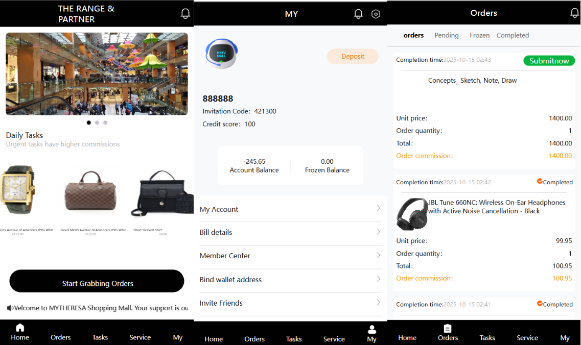 MYTHERESA多语言奢侈品刷单抢单/连单卡单/前端uniapp带源码+后端php